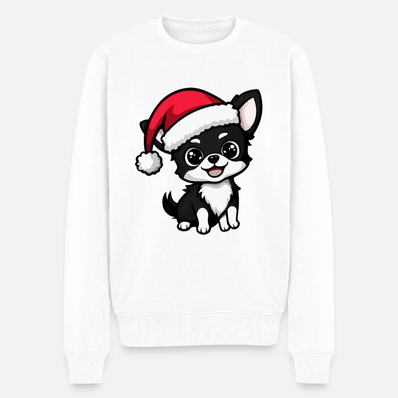 Chihuahua Chien Noël Mignon - Pull Premium bio Homme - blanc