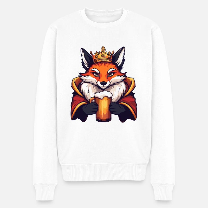 Fox Bière Drôle - Pull Premium bio Homme - blanc