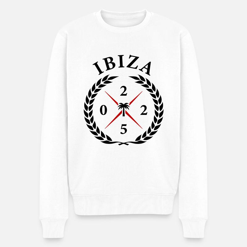 Ibiza 2025 - Männer Premium Bio Pullover - Weiß