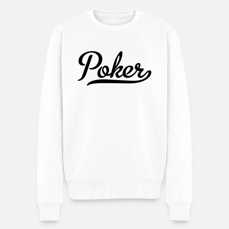 Poker - Pull Premium bio Homme - blanc