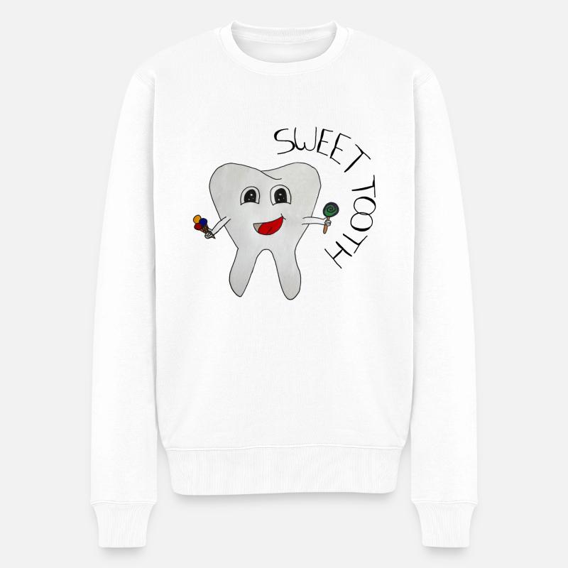 SweetTooth - Männer Premium Bio Pullover - Weiß
