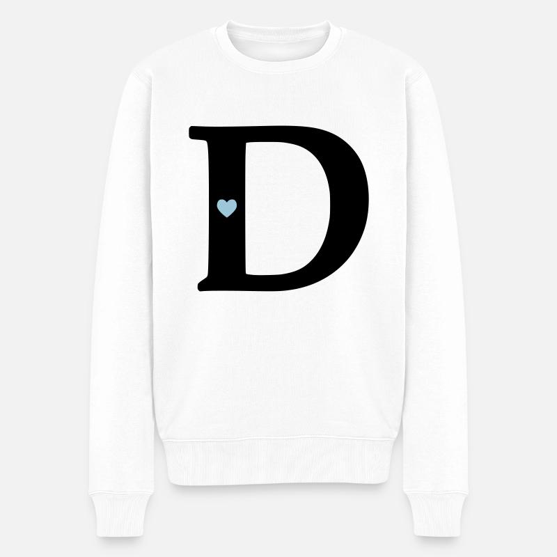 point d Lettre initiale - Pull Premium bio Homme - blanc