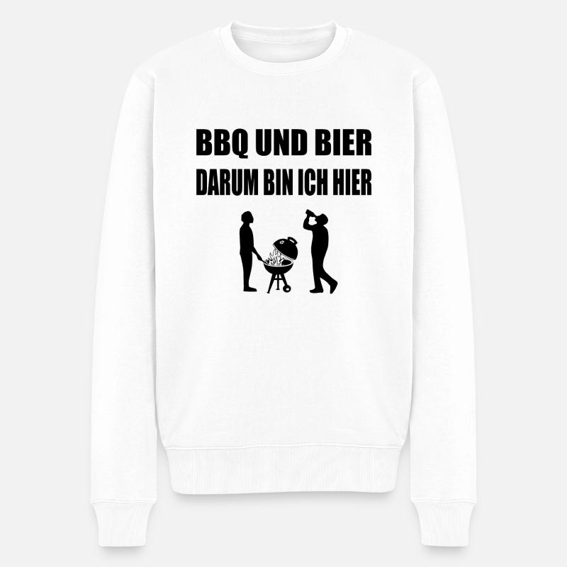 BBQ - Männer Premium Bio Pullover - Weiß