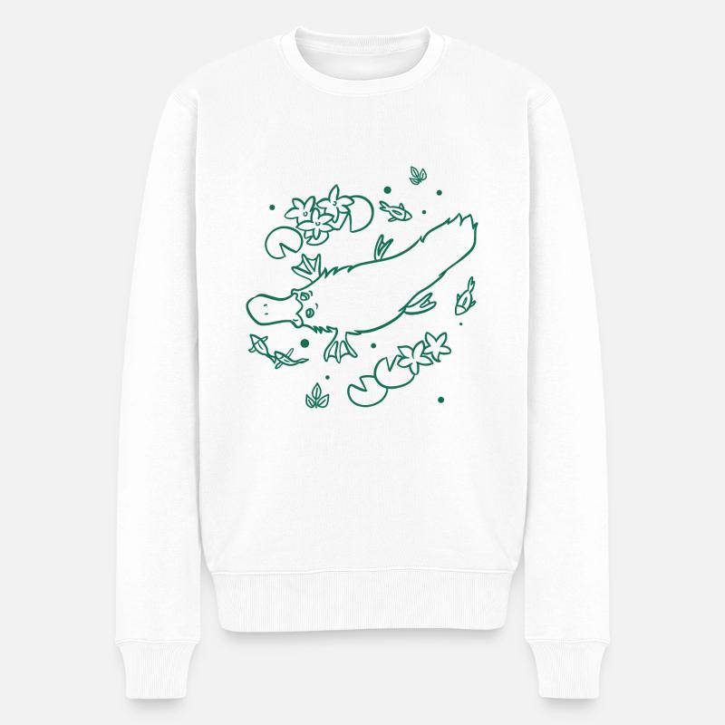Watschelente - Gänsevögel - Männer Premium Bio Pullover - Weiß