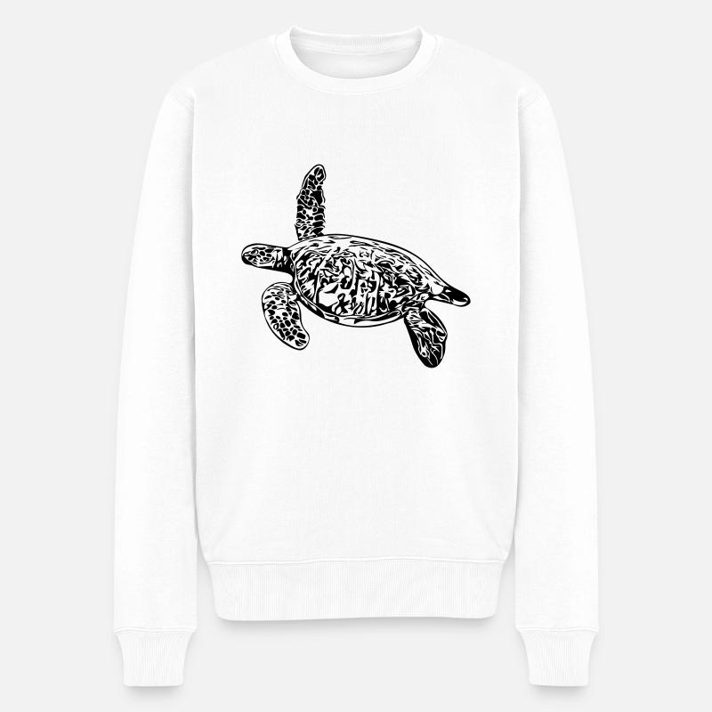 Schildkröte - Vector Design - Männer Premium Bio Pullover - Weiß