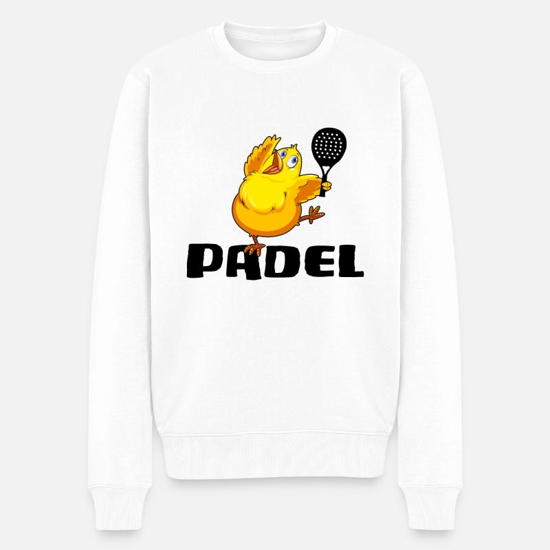 Padel padel tennis « padel-poussin » - Pull Premium bio Homme - blanc