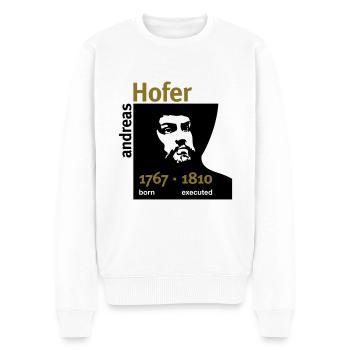 Andreas Hofer · Born/Executed - Männer Premium Bio Pullover - Weiß - Vorne - Thijin (182cm)