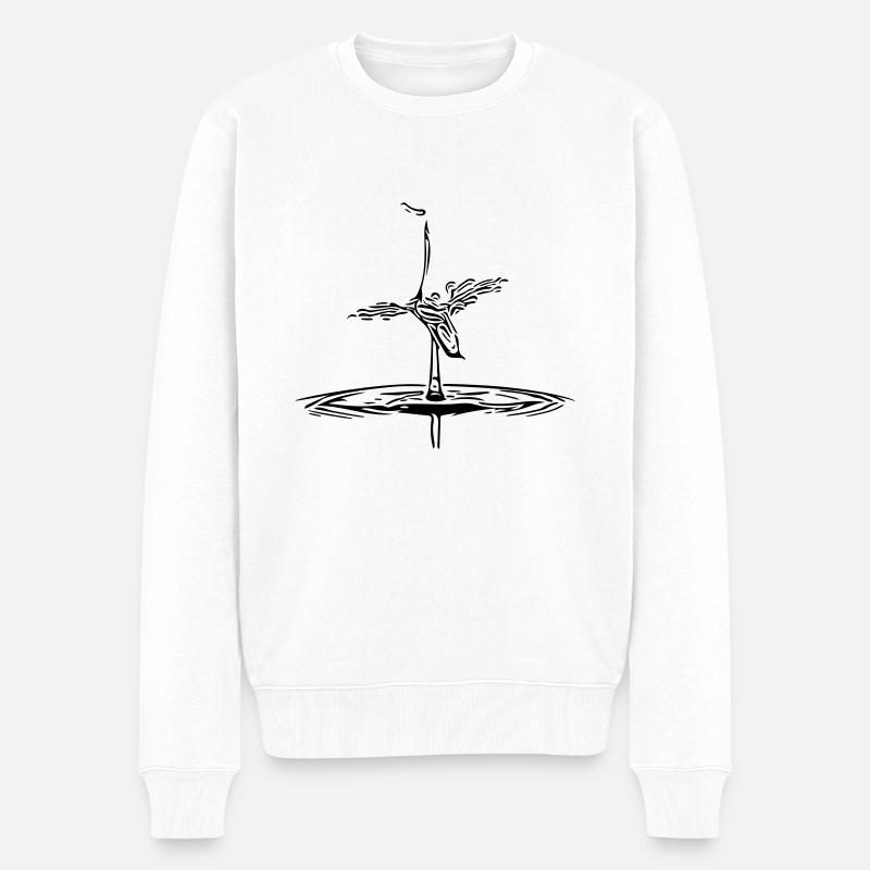 Silhouette d'oiseau héron - Pull Premium bio Homme - blanc