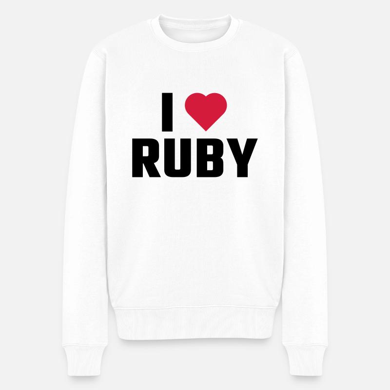 J'adore RUBY - Pull Premium bio Homme - blanc