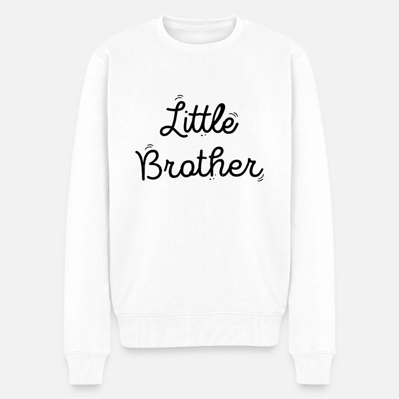kleiner Borther - Männer Premium Bio Pullover - Weiß
