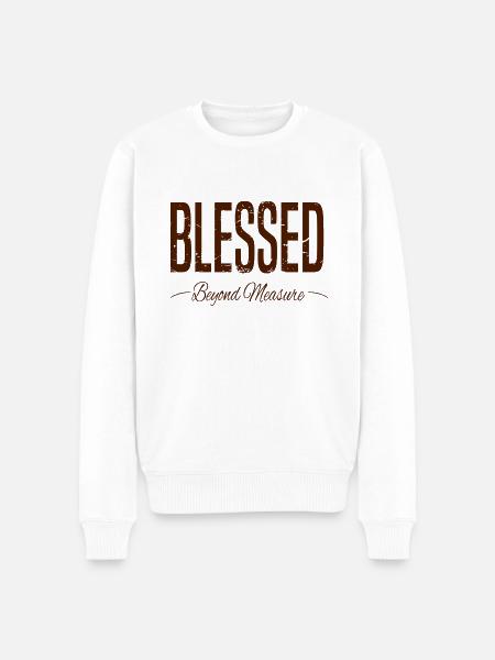 BLESSED Beyond Measure grunge - Men's Premium Organic Jumper - white