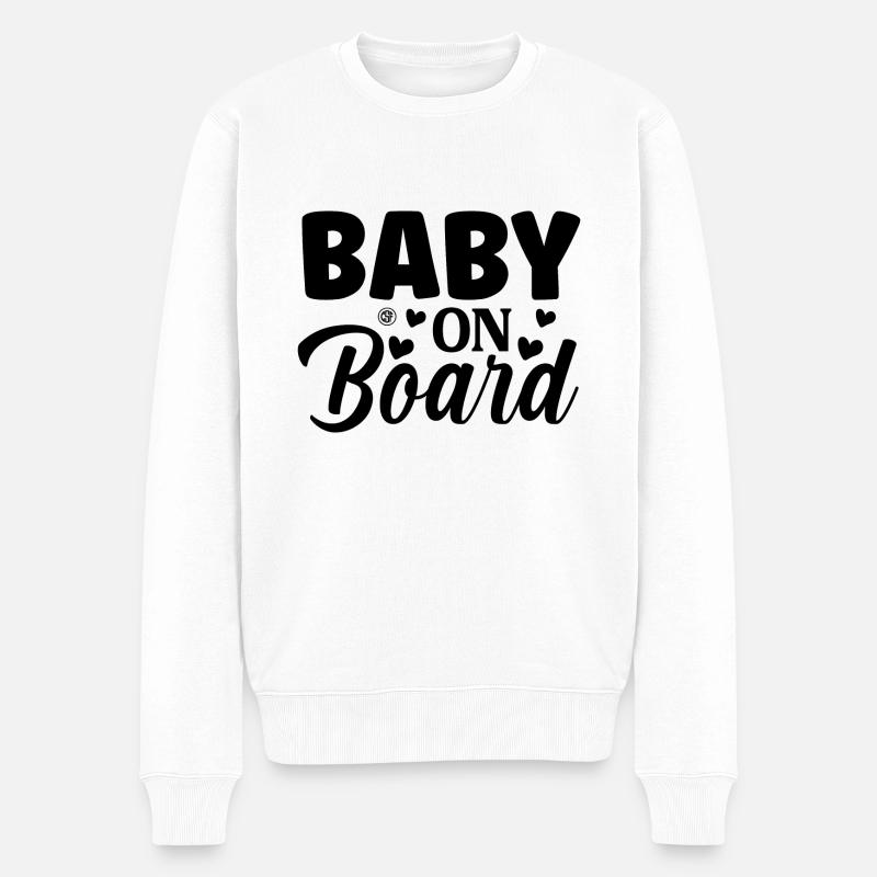 Baby on board - Männer Premium Bio Pullover - Weiß
