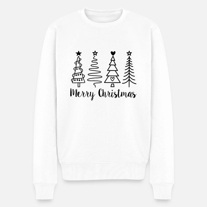 merry christmas - Männer Premium Bio Pullover - Weiß