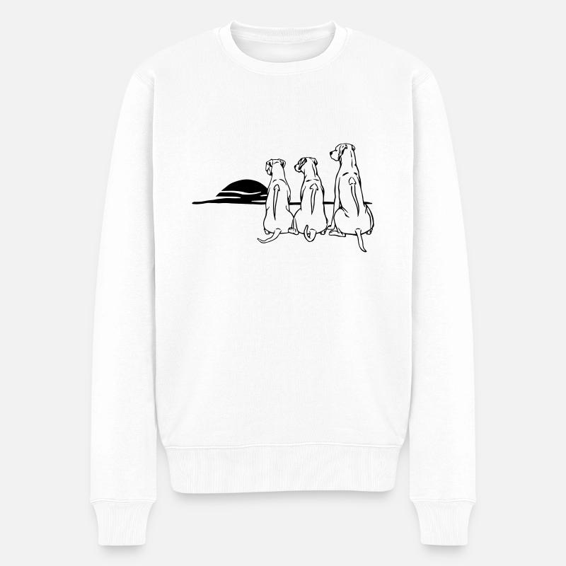 3 Rhodesian Ridgeback - Männer Premium Bio Pullover - Weiß