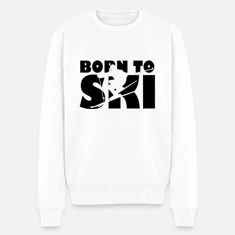 Born to Ski - Männer Premium Bio Pullover - Weiß