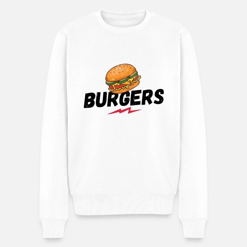 Burgers, Burger, Hamburger, BBQ, Grillen, Barbecue - Männer Premium Bio Pullover - Weiß