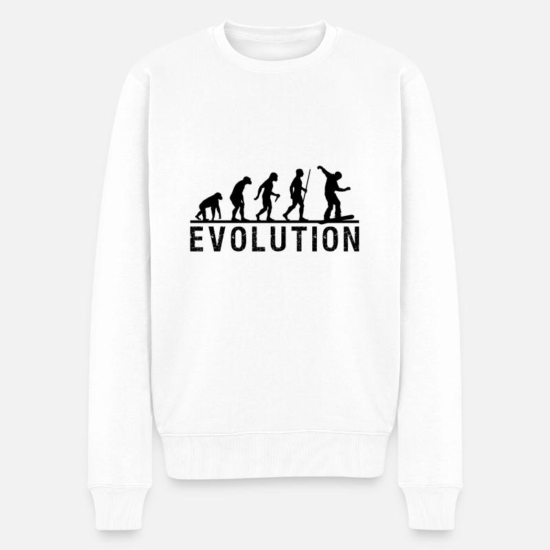 Chaîne d'évolution du snowboard - Pull Premium bio Homme - blanc