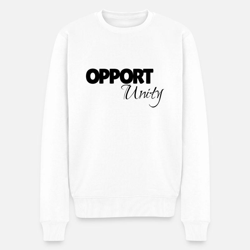 OpportUnity - Männer Premium Bio Pullover - Weiß