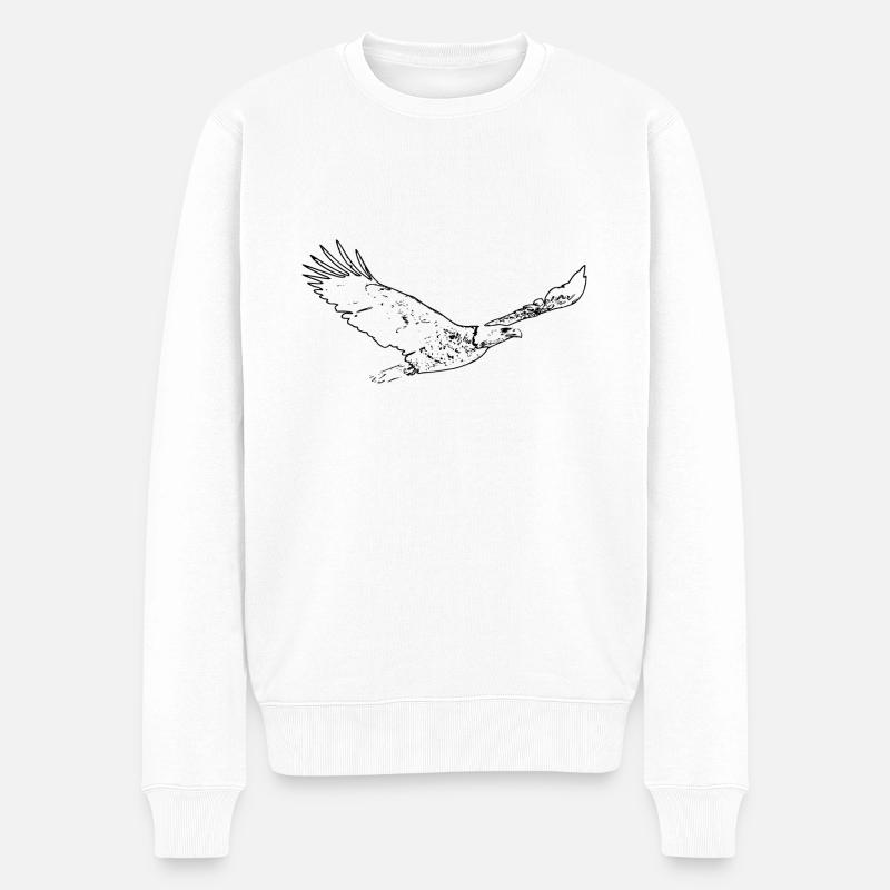 fliegender Adler - Männer Premium Bio Pullover - Weiß