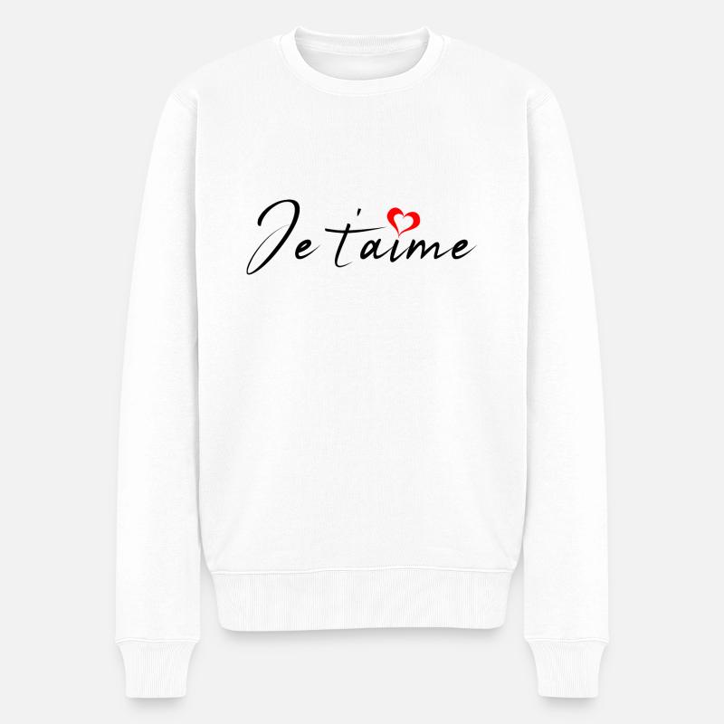 Je t'aime - Pull Premium bio Homme - blanc