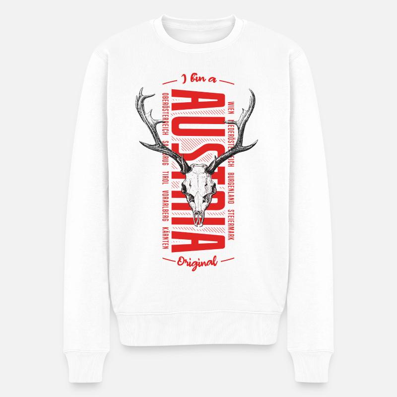 I bin a Austrian Original - Männer Premium Bio Pullover - Weiß