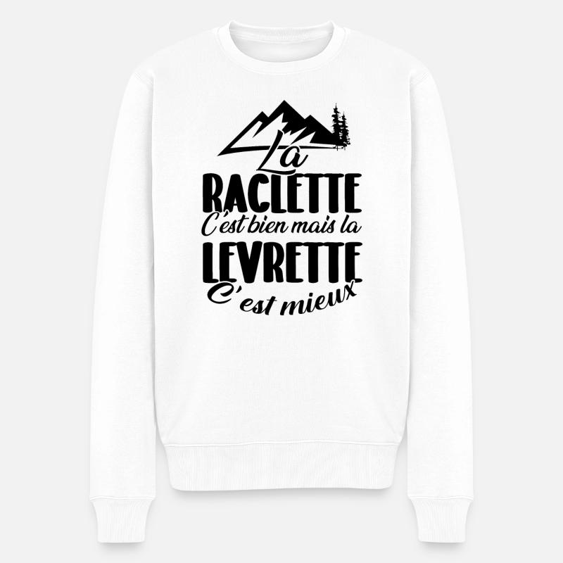 Raclette ist gut, aber ... - Männer Premium Bio Pullover - Weiß