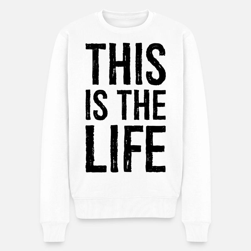 Das ist das Leben - Männer Premium Bio Pullover - Weiß