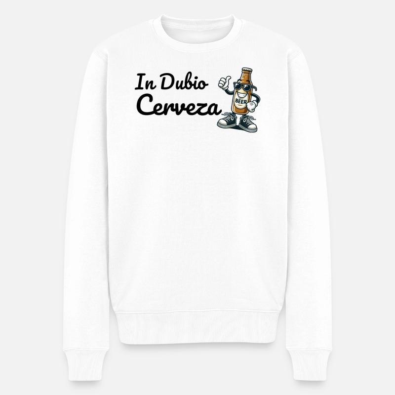 Humorvolles Bier-Design mit Charakter - Männer Premium Bio Pullover - Weiß