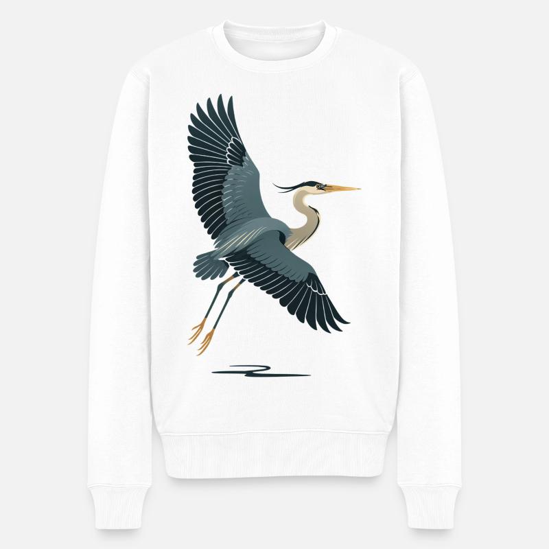 Elegante See-Blanker in Flugpose - Männer Premium Bio Pullover - Weiß