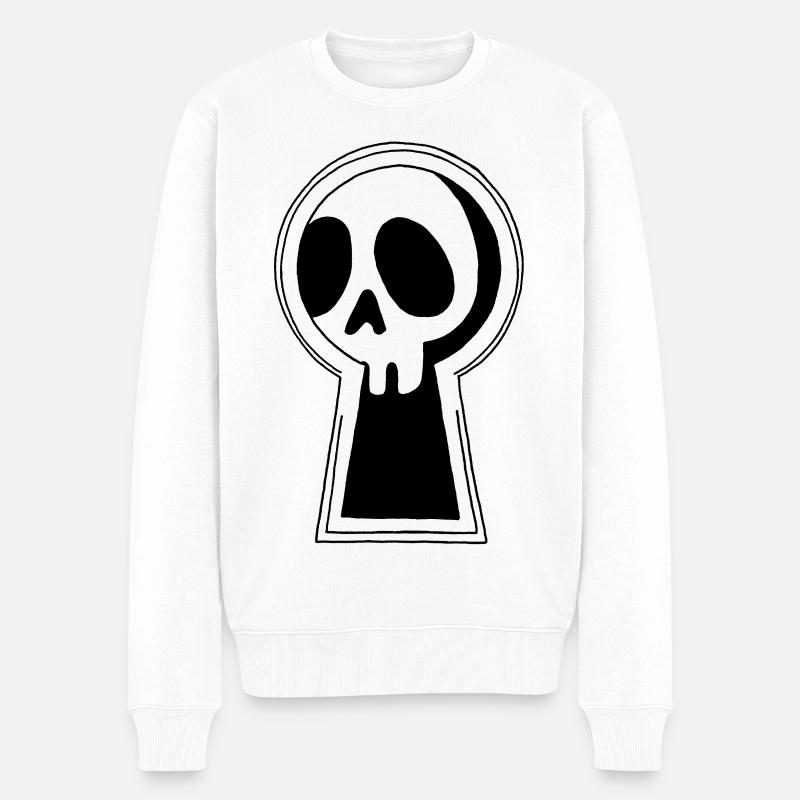 Der Schwarze Tod schaut uns zu - Männer Premium Bio Pullover - Weiß