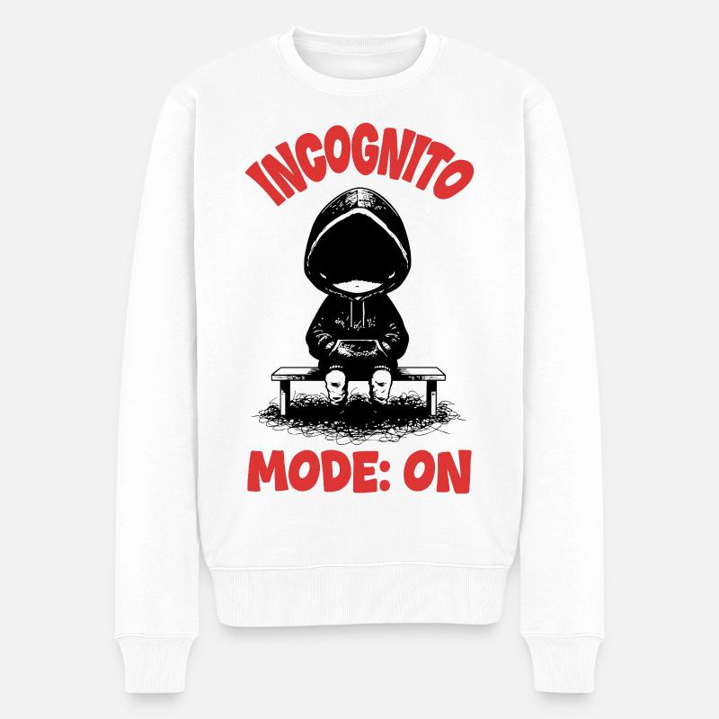 Inkognito-Modus im introvertierten Manga - Männer Premium Bio Pullover - Weiß