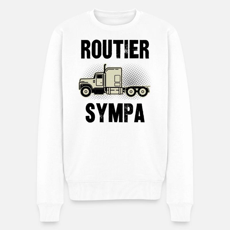 routier sympa - Pull Premium bio Homme - blanc