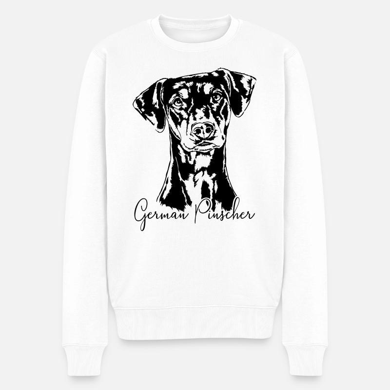 GERMAN PINSCHER Wilsigns Hunde Hund - Männer Premium Bio Pullover - Weiß