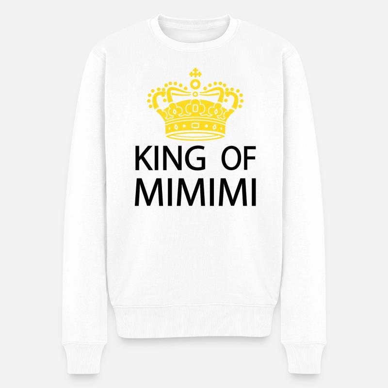 King of Mimimi Heulsuse - Männer Premium Bio Pullover - Weiß
