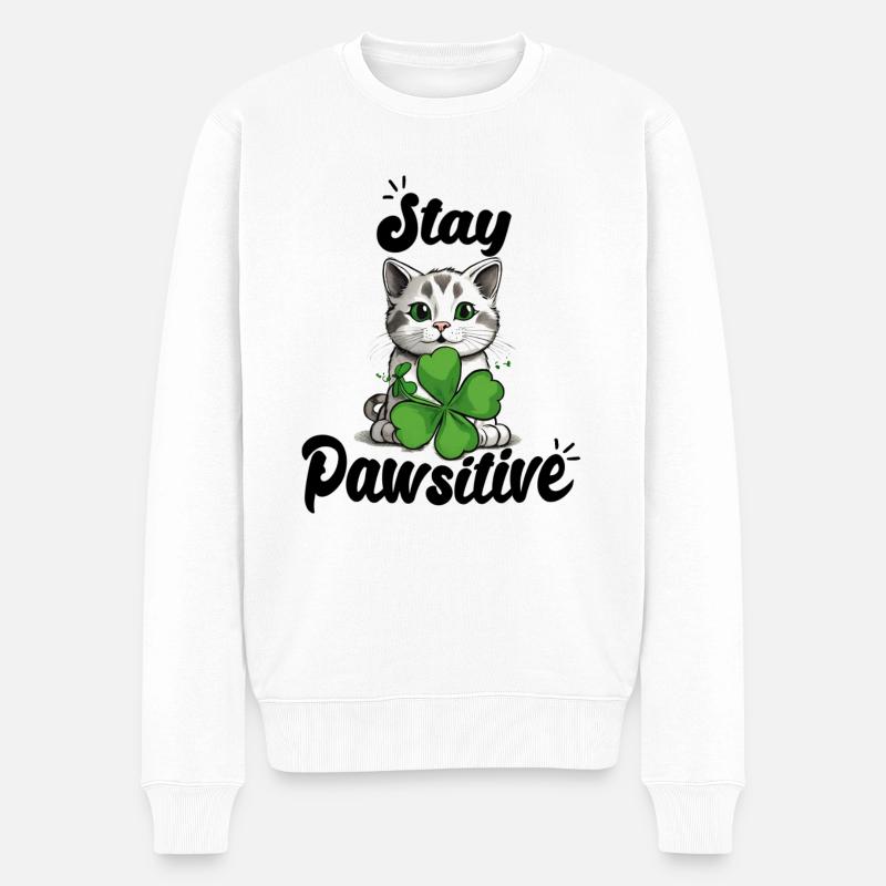 Restez Pawsitive - Pull Premium bio Homme - blanc