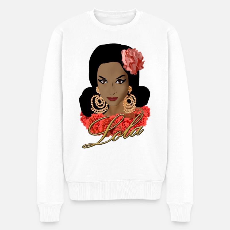 Lola - Männer Premium Bio Pullover - Weiß