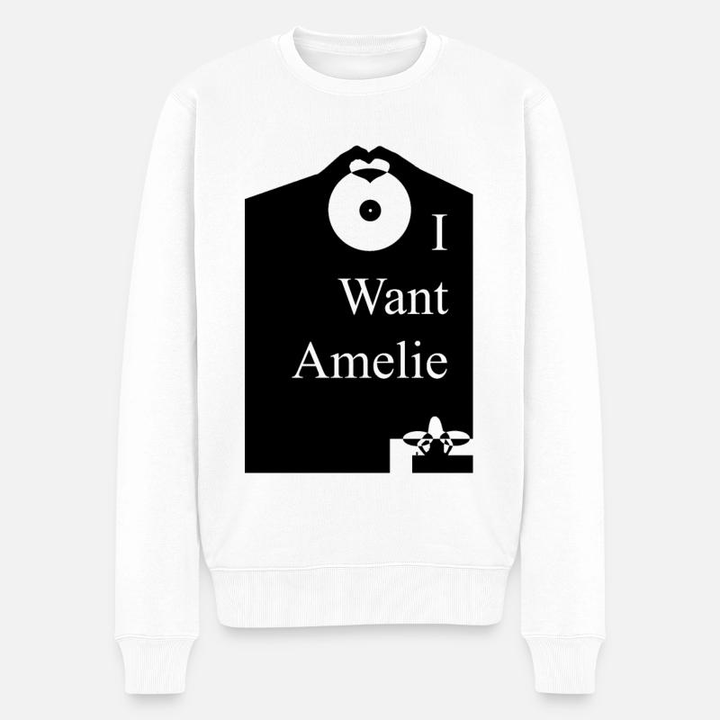 I want Amelie - Pull Premium bio Homme - blanc
