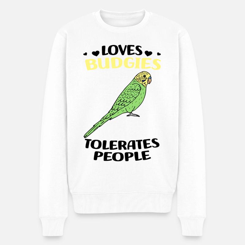 Perruche ondulée - Pull Premium bio Homme - blanc