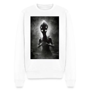 Vintage Alien Portrait Photo Creepy Sci-fi - Men's Premium Organic Jumper - white - Front - Thijin (182cm)