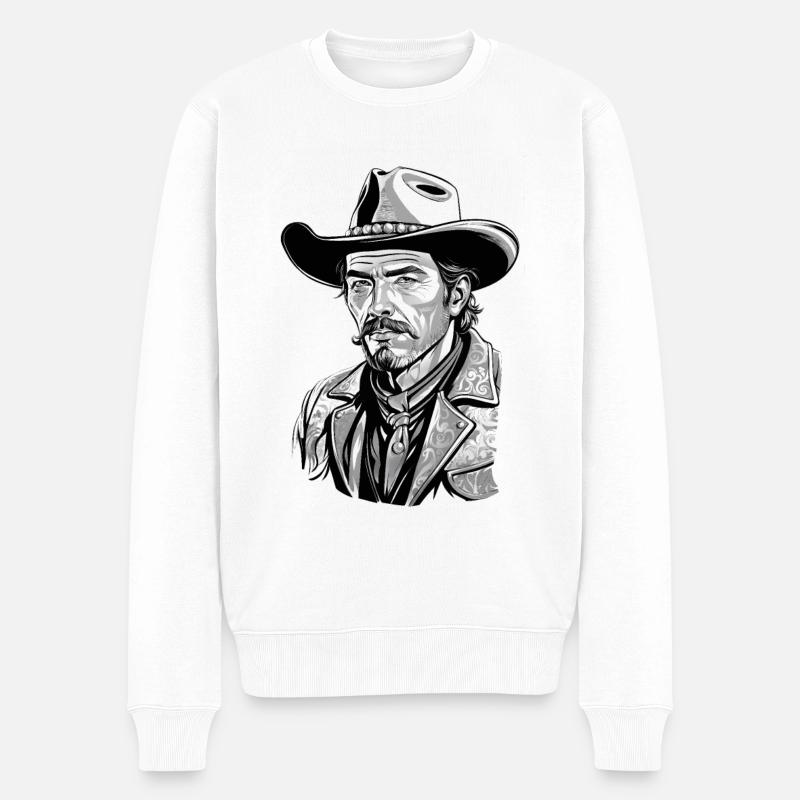 Cow-boy - Pull Premium bio Homme - blanc