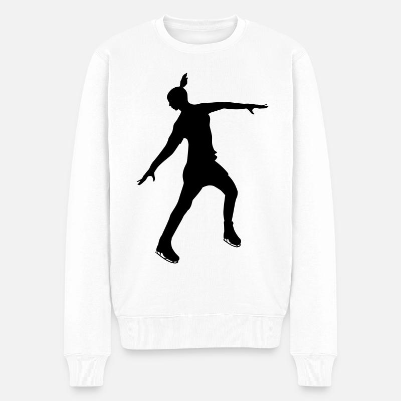 Eiskunstläuferin in stabiler Pose - Männer Premium Bio Pullover - Weiß