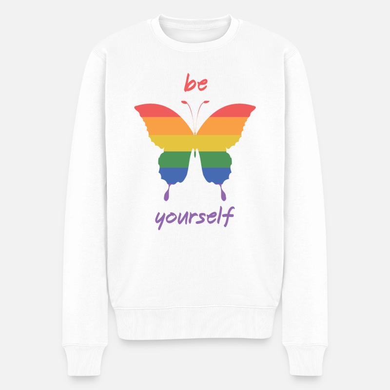 LGBT Pride Month - Sei du selbst - Männer Premium Bio Pullover - Weiß