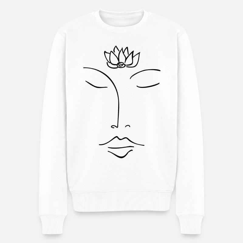 Om Shanti Meditation - Männer Premium Bio Pullover - Weiß