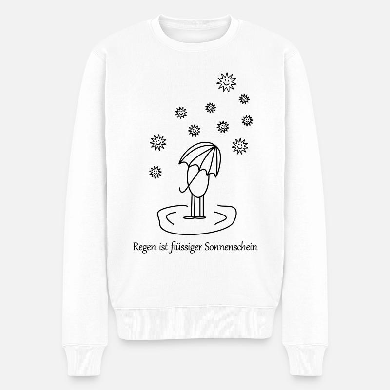 Regen ist flüssiger Sonnenschein - Männer Premium Bio Pullover - Weiß