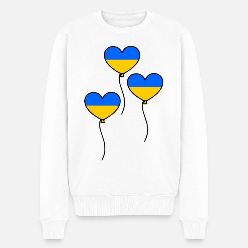 Ukraine - Männer Premium Bio Pullover - Weiß