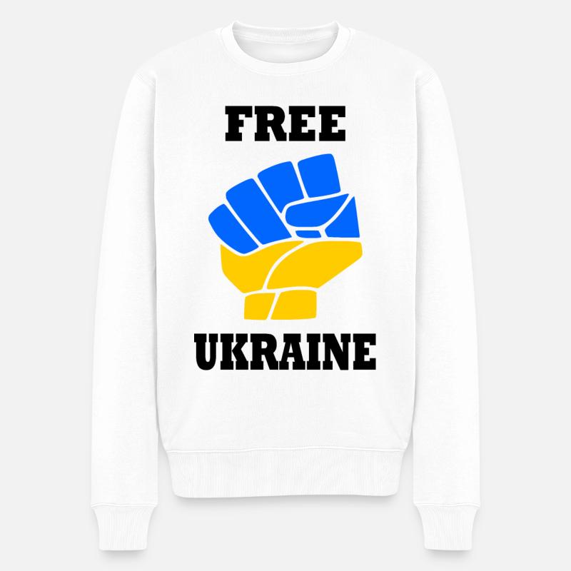 ukraine - Männer Premium Bio Pullover - Weiß