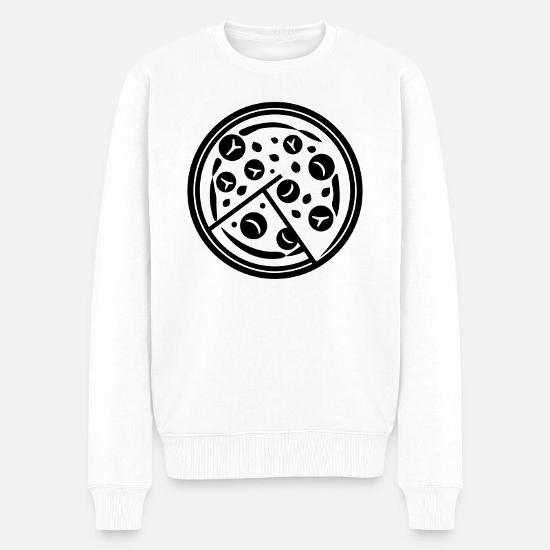 pizza - Pull Premium bio Homme - blanc