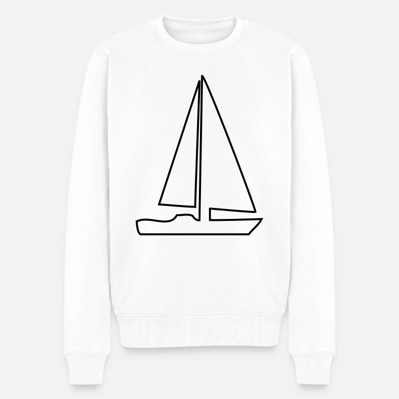 segelboot - Männer Premium Bio Pullover - Weiß