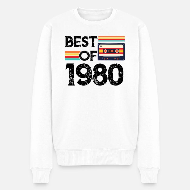 Best Of 1980 - Männer Premium Bio Pullover - Weiß