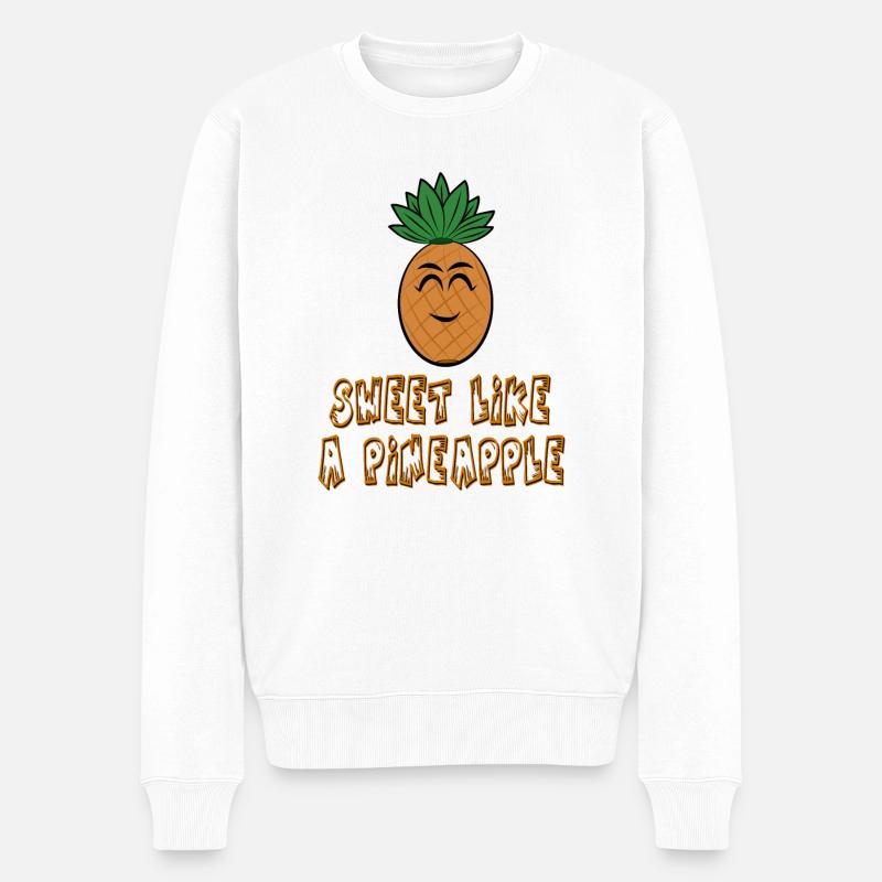 Ananas Pineapple Sweet like a pineapple - Männer Premium Bio Pullover - Weiß